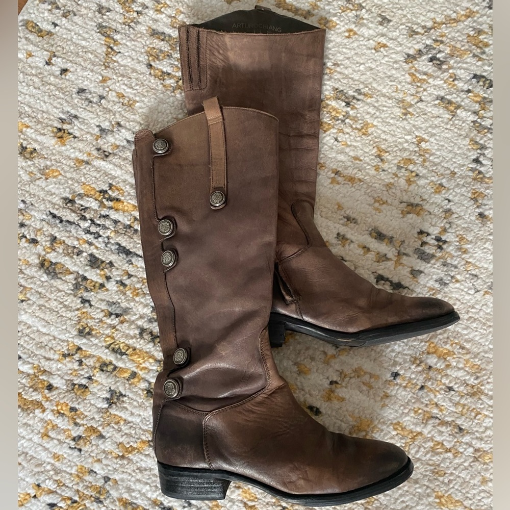 Arturo Chiang Leather Boots Knee-high
